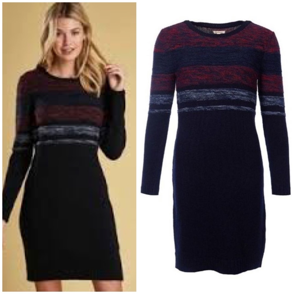 NWT Barbour Costal Collection Rhosilli Sweater Dress Navy $159 Womens 10